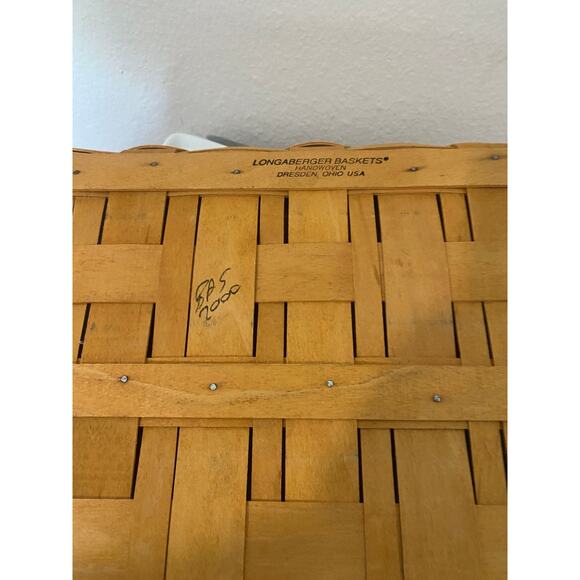 Longaberger Large Desktop Organizer Basket with Plaid Fabric Liner Office Home - Picture 4 of 4